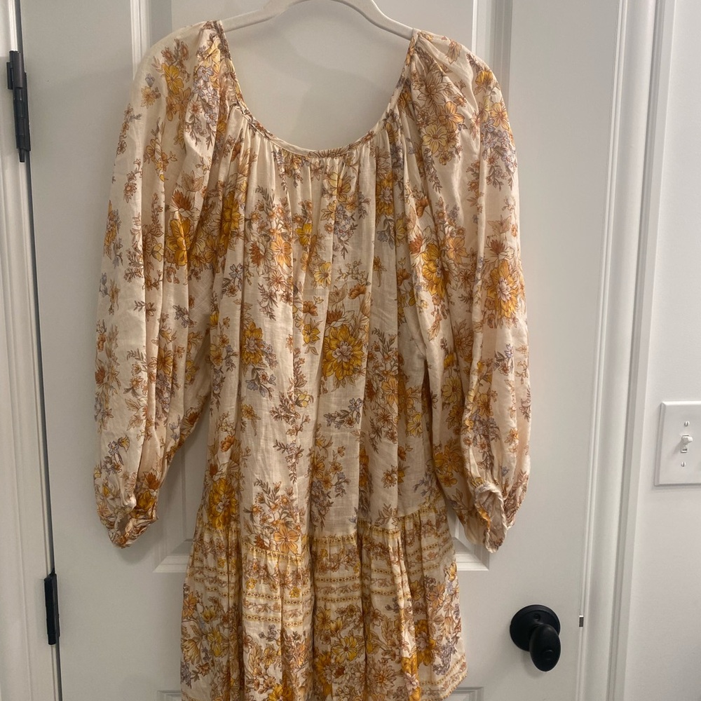 Spell Meadowland Linen Tunic Dress Cream - Picture 3 of 3